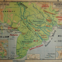 Colection cartes murales Vidal-Lablache n° 40 et 40 bis. Cochinchine physique et politique.