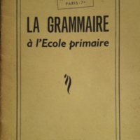 Guide du maître pour l'enseignement de la grammaire à l'école primaire